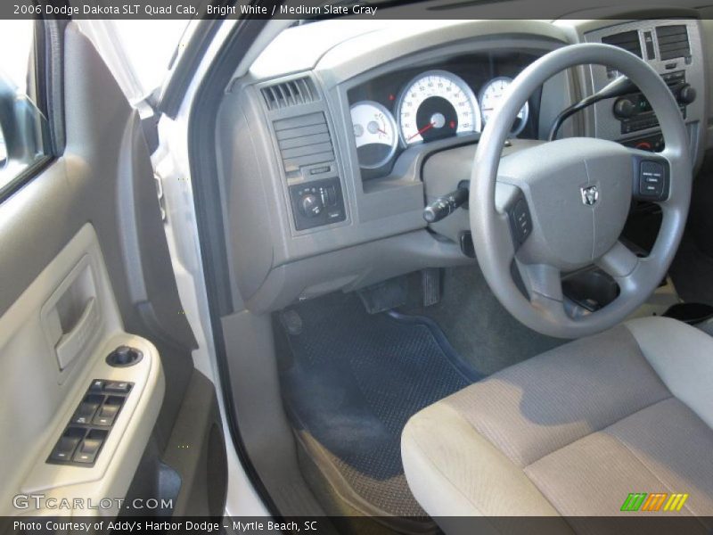 Bright White / Medium Slate Gray 2006 Dodge Dakota SLT Quad Cab