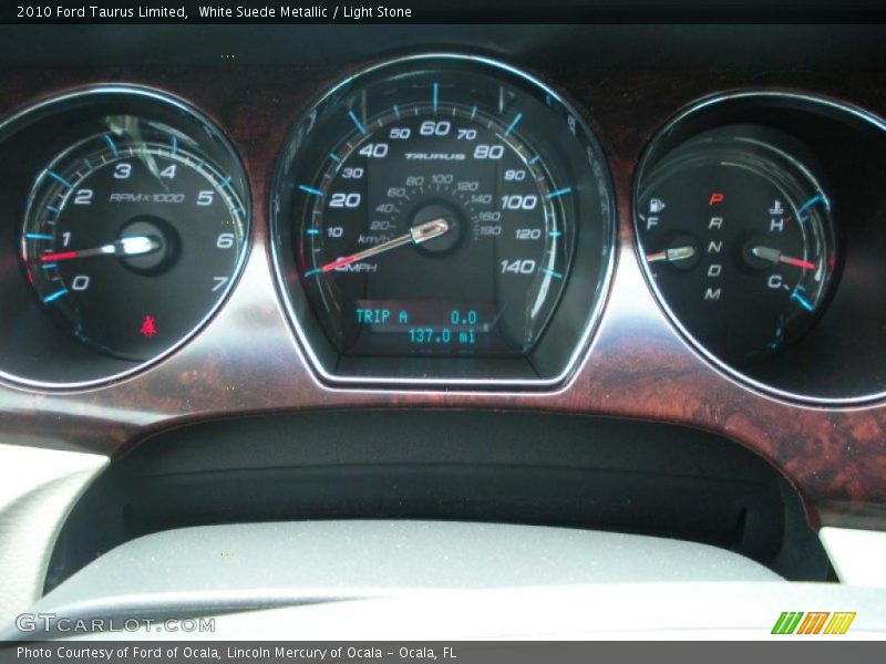 White Suede Metallic / Light Stone 2010 Ford Taurus Limited