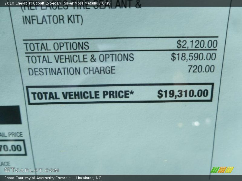 Silver Moss Metallic / Gray 2010 Chevrolet Cobalt LS Sedan
