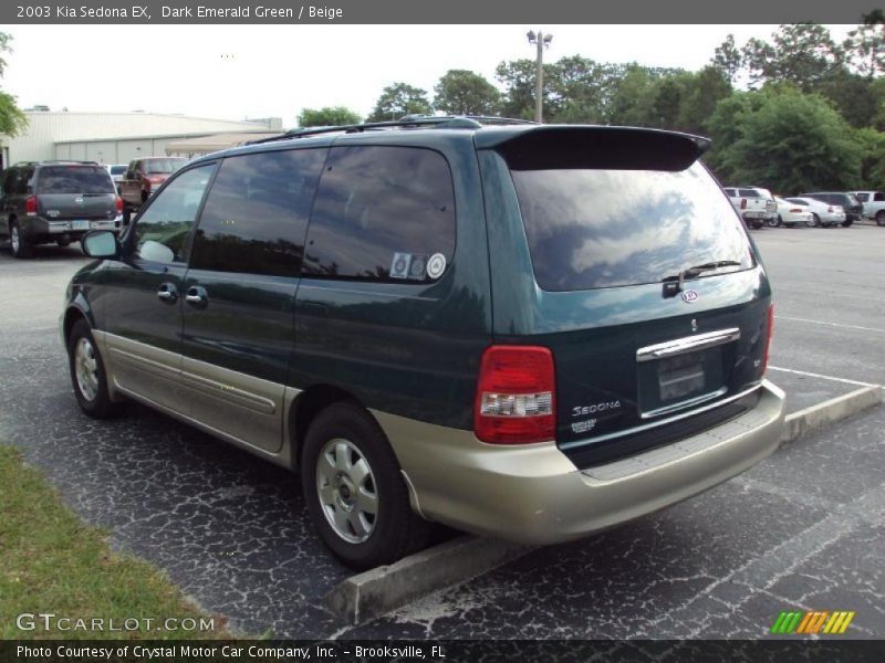 Dark Emerald Green / Beige 2003 Kia Sedona EX