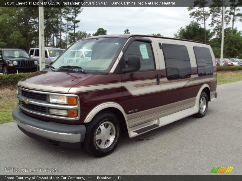 Dark Carmine Red Metallic / Neutral 2000 Chevrolet Express G1500 Passenger Conversion Van