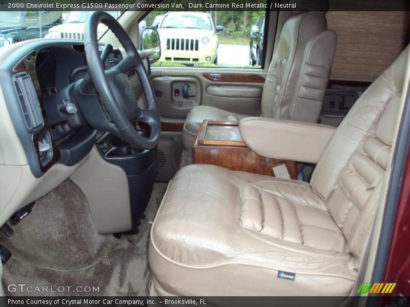Dark Carmine Red Metallic / Neutral 2000 Chevrolet Express G1500 Passenger Conversion Van