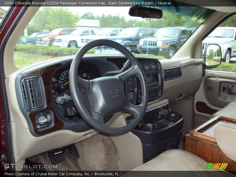 Dark Carmine Red Metallic / Neutral 2000 Chevrolet Express G1500 Passenger Conversion Van