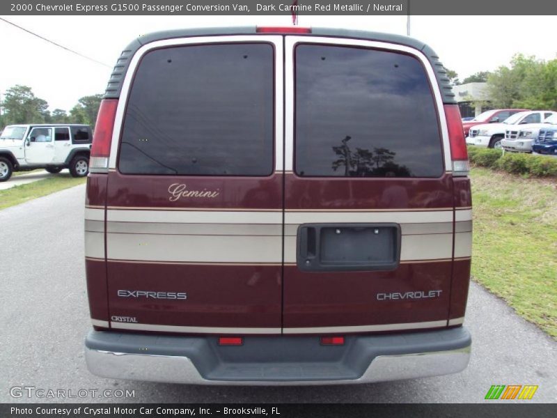 Dark Carmine Red Metallic / Neutral 2000 Chevrolet Express G1500 Passenger Conversion Van