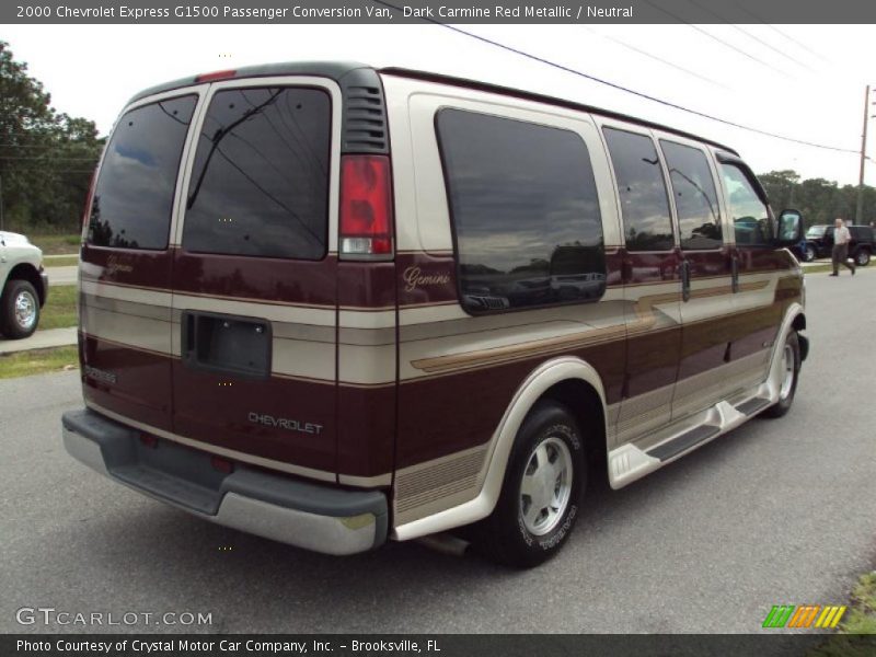 Dark Carmine Red Metallic / Neutral 2000 Chevrolet Express G1500 Passenger Conversion Van