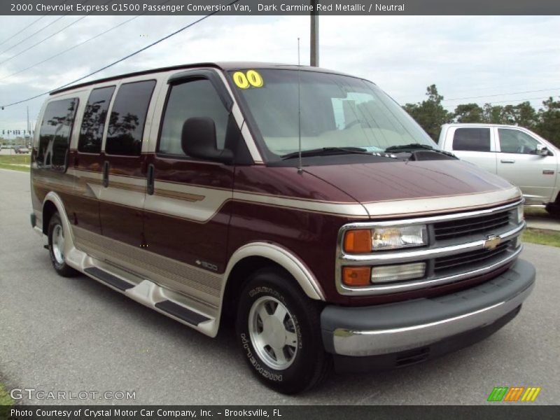 Dark Carmine Red Metallic / Neutral 2000 Chevrolet Express G1500 Passenger Conversion Van