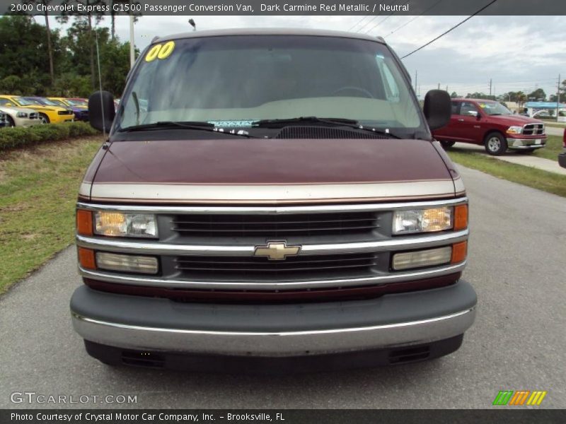 Dark Carmine Red Metallic / Neutral 2000 Chevrolet Express G1500 Passenger Conversion Van