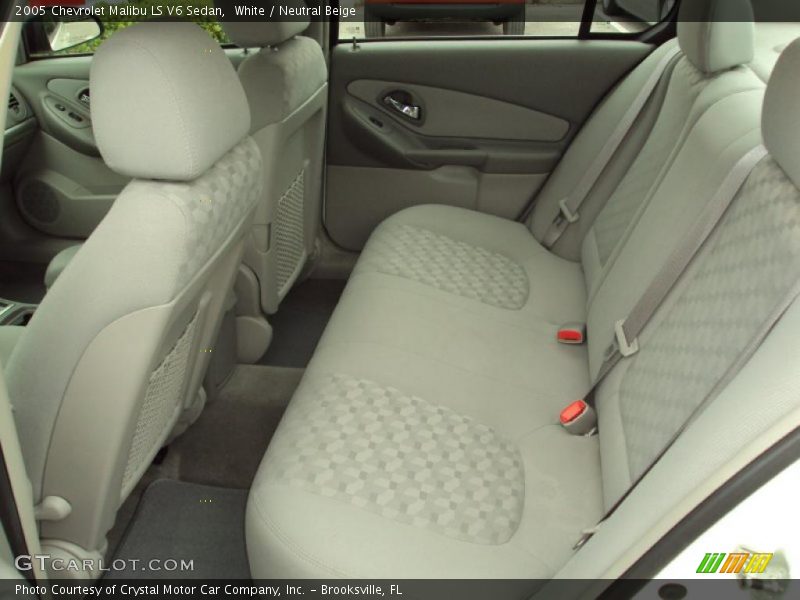 White / Neutral Beige 2005 Chevrolet Malibu LS V6 Sedan