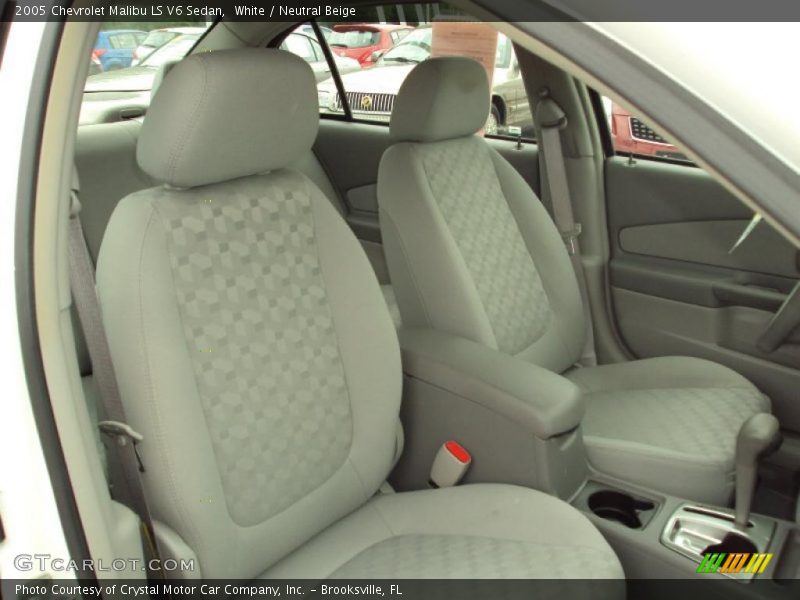 White / Neutral Beige 2005 Chevrolet Malibu LS V6 Sedan