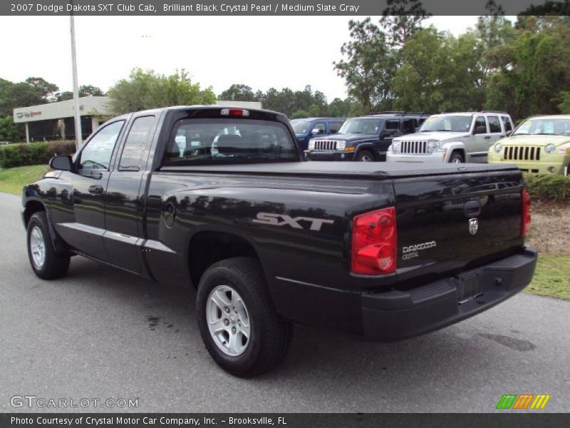 Brilliant Black Crystal Pearl / Medium Slate Gray 2007 Dodge Dakota SXT Club Cab