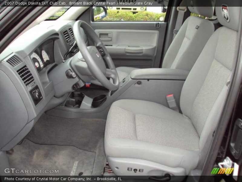 Brilliant Black Crystal Pearl / Medium Slate Gray 2007 Dodge Dakota SXT Club Cab