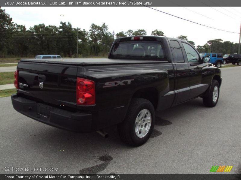 Brilliant Black Crystal Pearl / Medium Slate Gray 2007 Dodge Dakota SXT Club Cab