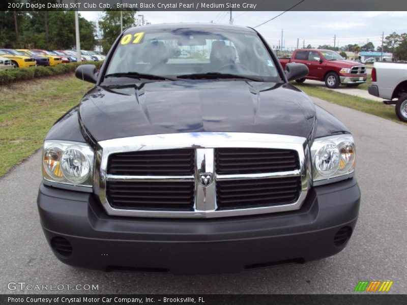Brilliant Black Crystal Pearl / Medium Slate Gray 2007 Dodge Dakota SXT Club Cab