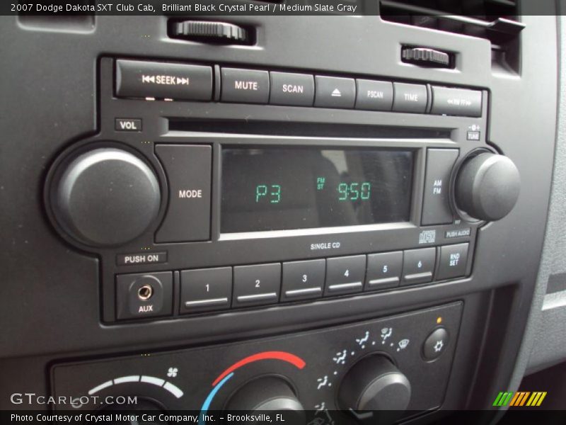Brilliant Black Crystal Pearl / Medium Slate Gray 2007 Dodge Dakota SXT Club Cab