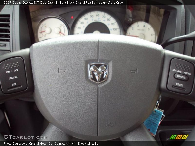 Brilliant Black Crystal Pearl / Medium Slate Gray 2007 Dodge Dakota SXT Club Cab