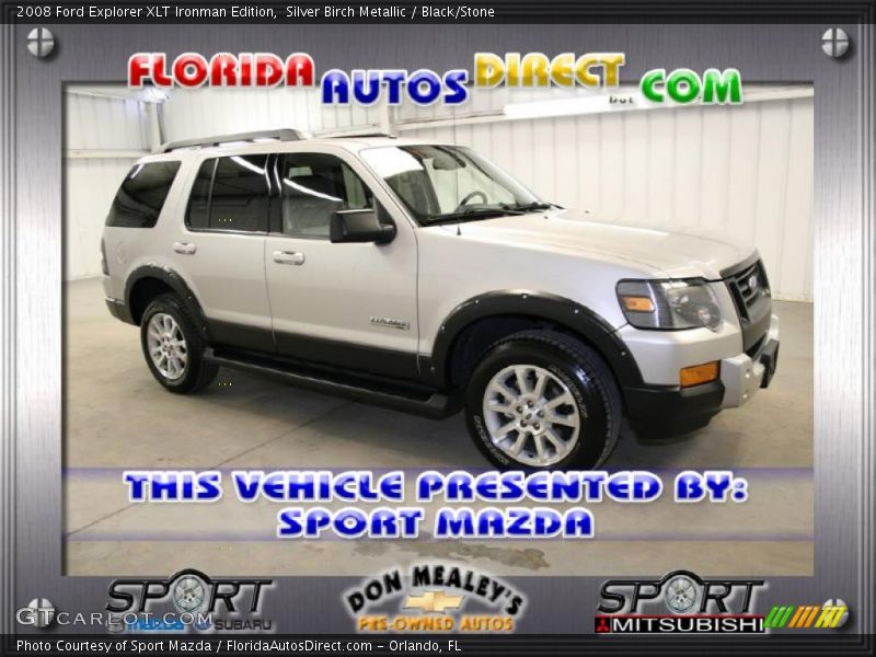 Silver Birch Metallic / Black/Stone 2008 Ford Explorer XLT Ironman Edition