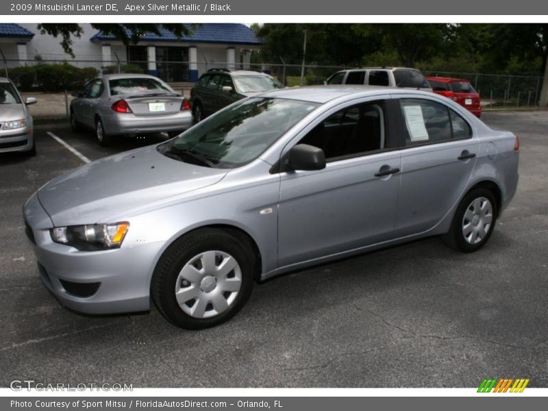Apex Silver Metallic / Black 2009 Mitsubishi Lancer DE
