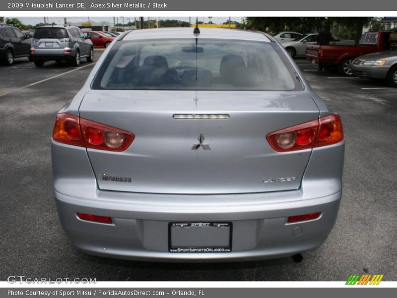 Apex Silver Metallic / Black 2009 Mitsubishi Lancer DE
