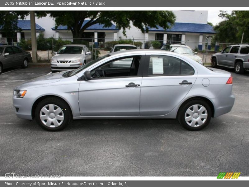 Apex Silver Metallic / Black 2009 Mitsubishi Lancer DE