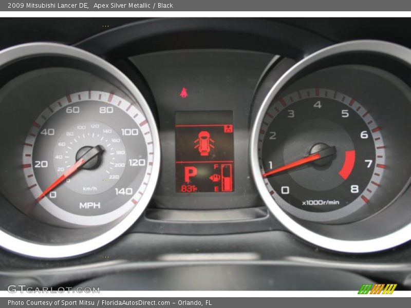 Apex Silver Metallic / Black 2009 Mitsubishi Lancer DE