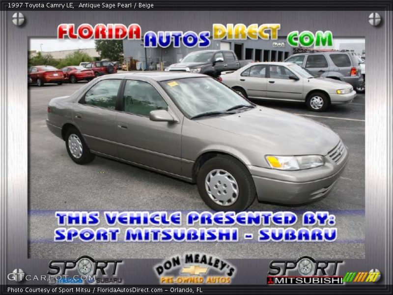 Antique Sage Pearl / Beige 1997 Toyota Camry LE