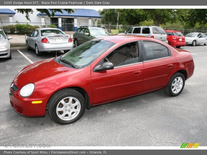 Blaze Red Crystal Pearlcoat / Dark Slate Gray 2005 Dodge Neon SXT