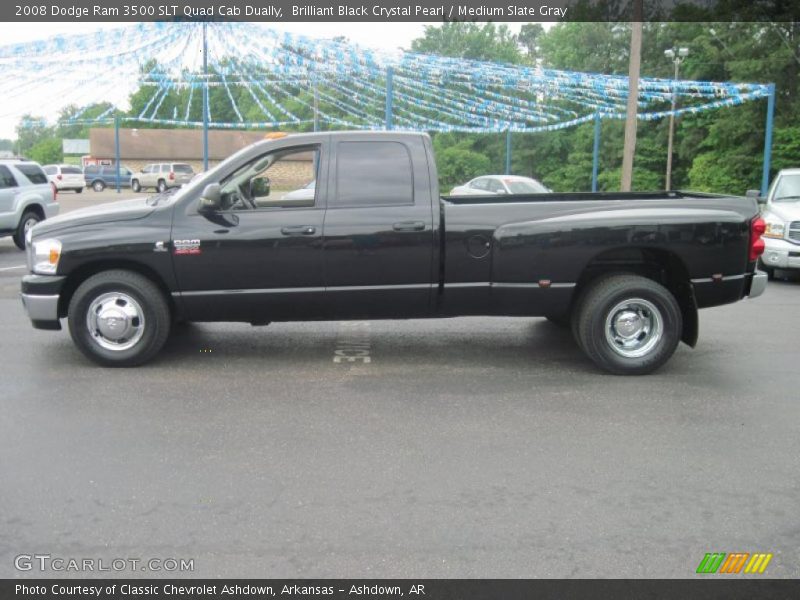 Brilliant Black Crystal Pearl / Medium Slate Gray 2008 Dodge Ram 3500 SLT Quad Cab Dually