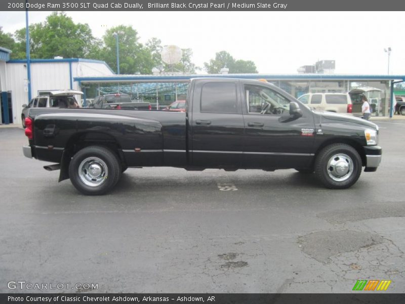 Brilliant Black Crystal Pearl / Medium Slate Gray 2008 Dodge Ram 3500 SLT Quad Cab Dually