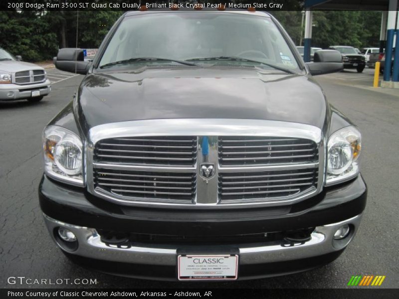 Brilliant Black Crystal Pearl / Medium Slate Gray 2008 Dodge Ram 3500 SLT Quad Cab Dually