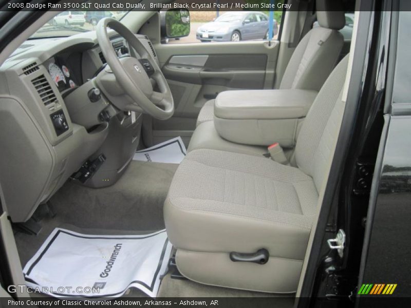 Brilliant Black Crystal Pearl / Medium Slate Gray 2008 Dodge Ram 3500 SLT Quad Cab Dually