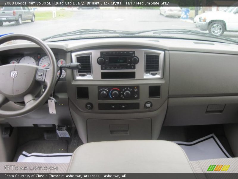 Brilliant Black Crystal Pearl / Medium Slate Gray 2008 Dodge Ram 3500 SLT Quad Cab Dually