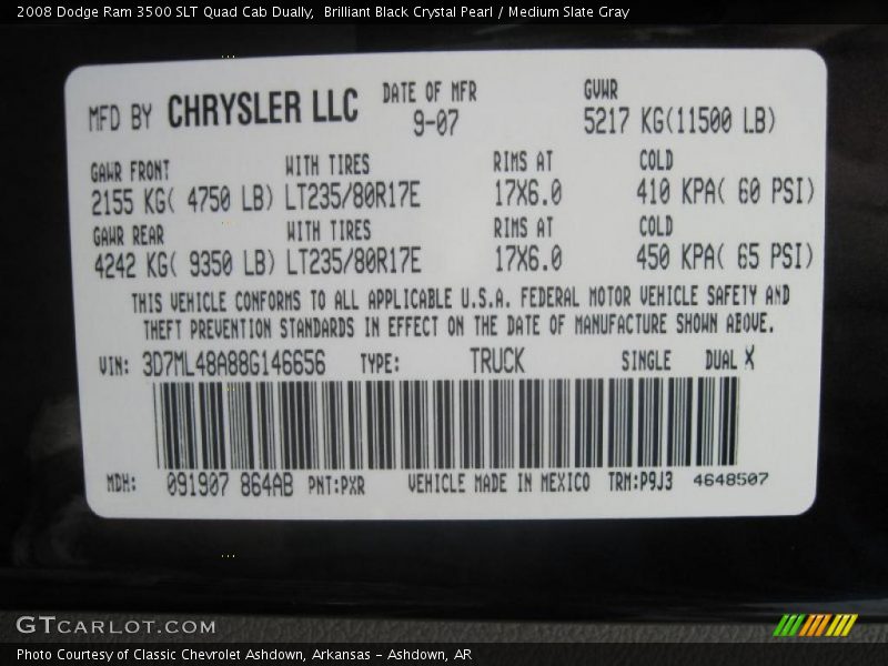 Brilliant Black Crystal Pearl / Medium Slate Gray 2008 Dodge Ram 3500 SLT Quad Cab Dually