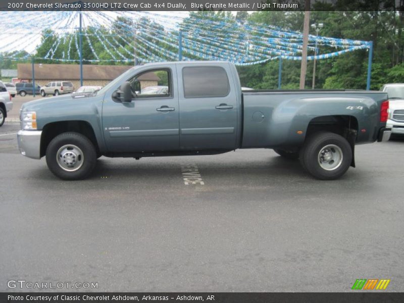 Blue Granite Metallic / Light Titanium 2007 Chevrolet Silverado 3500HD LTZ Crew Cab 4x4 Dually