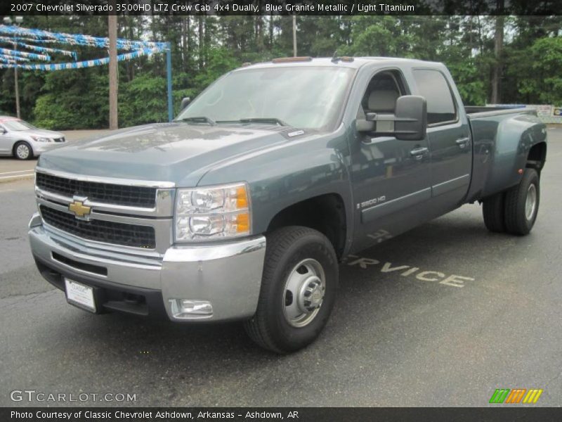 Blue Granite Metallic / Light Titanium 2007 Chevrolet Silverado 3500HD LTZ Crew Cab 4x4 Dually