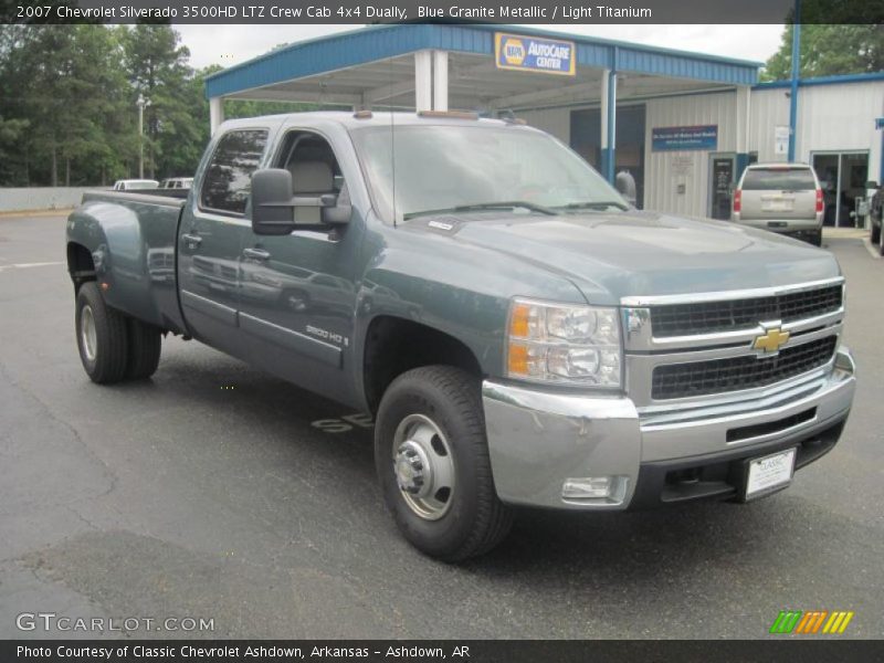 Blue Granite Metallic / Light Titanium 2007 Chevrolet Silverado 3500HD LTZ Crew Cab 4x4 Dually