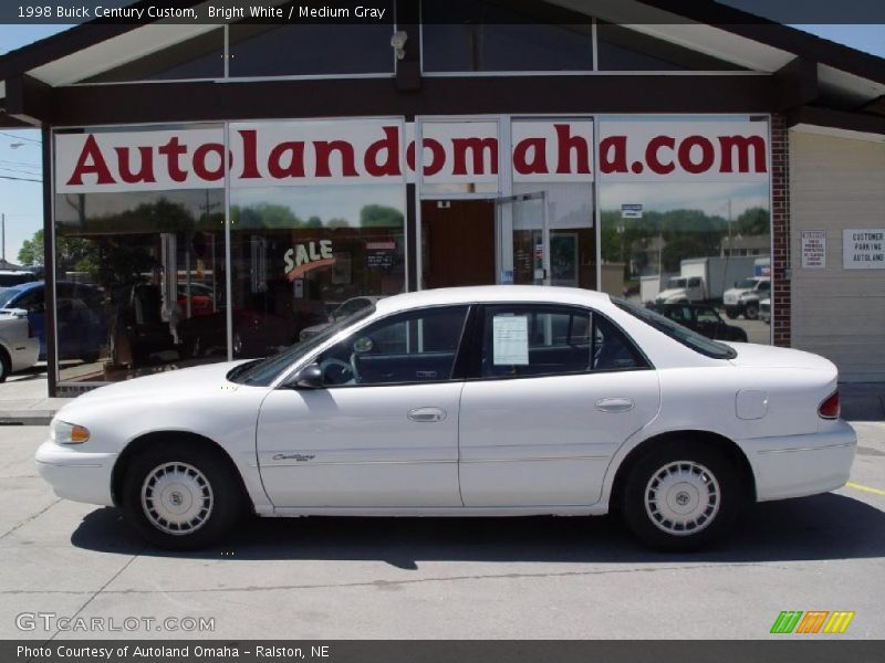 Bright White / Medium Gray 1998 Buick Century Custom