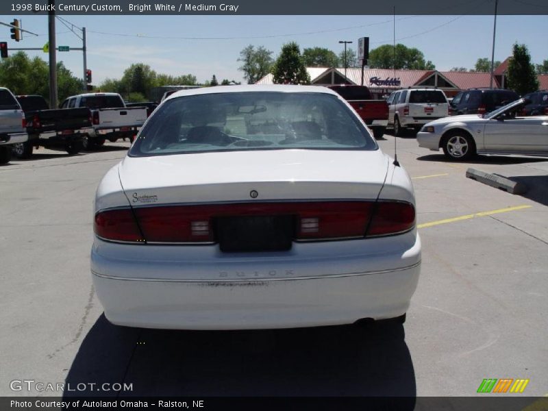 Bright White / Medium Gray 1998 Buick Century Custom