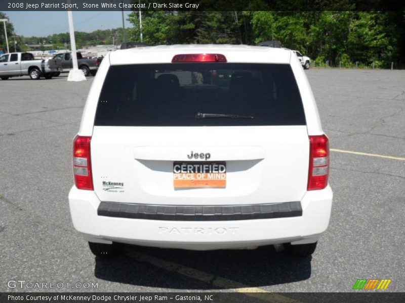 Stone White Clearcoat / Dark Slate Gray 2008 Jeep Patriot Sport