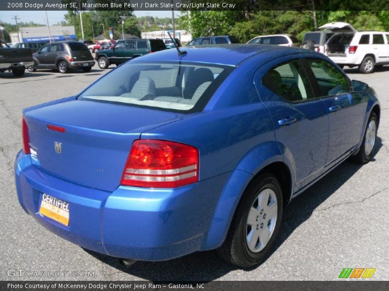 Marathon Blue Pearl / Dark Slate Gray/Light Slate Gray 2008 Dodge Avenger SE