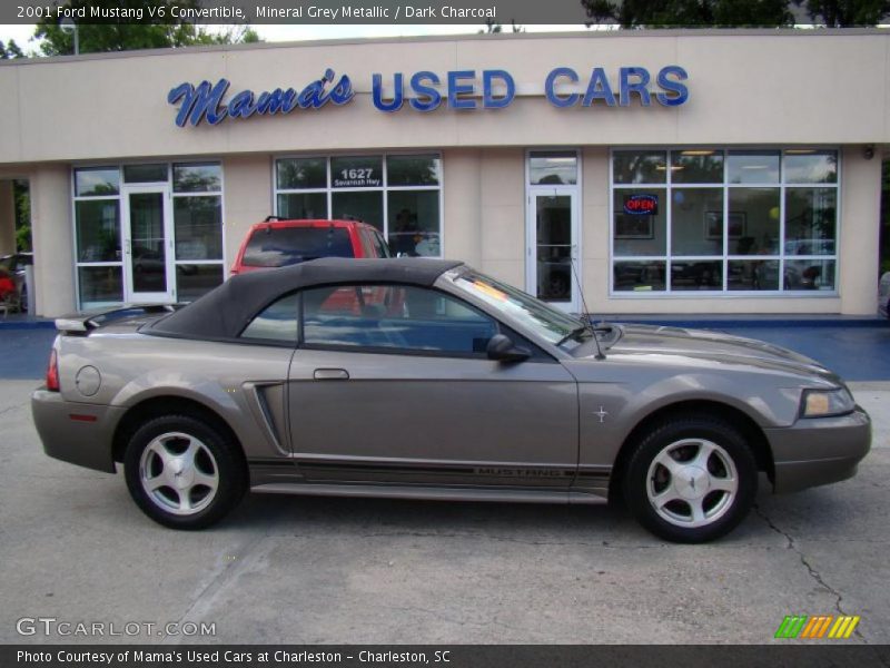 Mineral Grey Metallic / Dark Charcoal 2001 Ford Mustang V6 Convertible