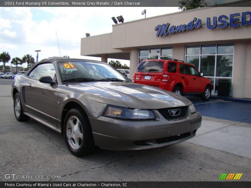 Mineral Grey Metallic / Dark Charcoal 2001 Ford Mustang V6 Convertible