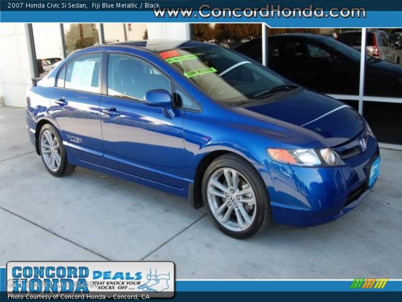 Fiji Blue Metallic / Black 2007 Honda Civic Si Sedan