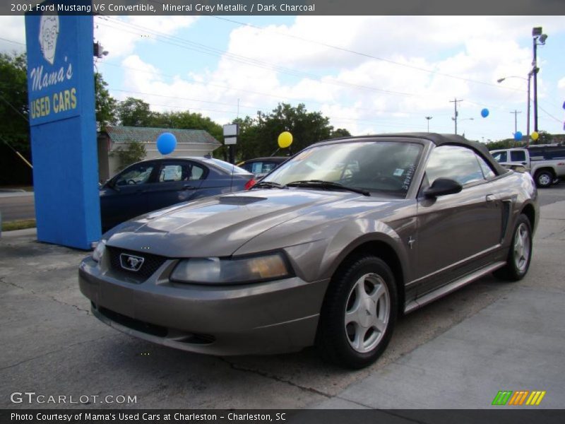 Mineral Grey Metallic / Dark Charcoal 2001 Ford Mustang V6 Convertible