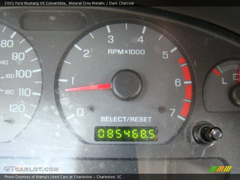 Mineral Grey Metallic / Dark Charcoal 2001 Ford Mustang V6 Convertible