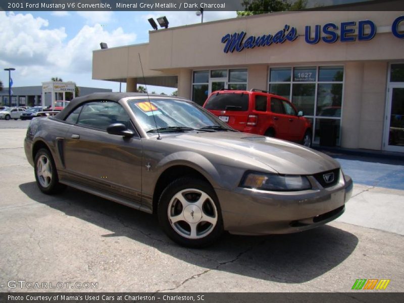 Mineral Grey Metallic / Dark Charcoal 2001 Ford Mustang V6 Convertible