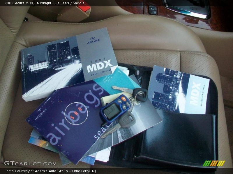 Midnight Blue Pearl / Saddle 2003 Acura MDX