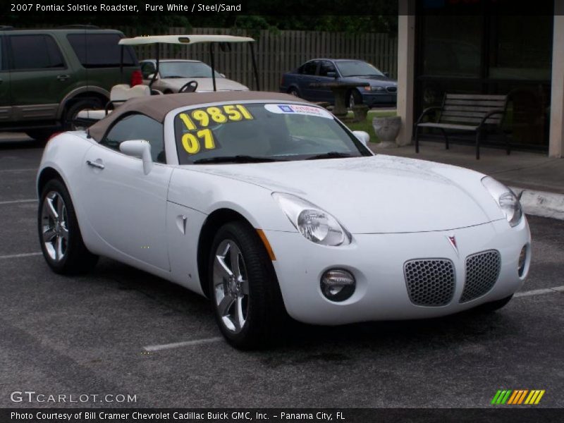 Pure White / Steel/Sand 2007 Pontiac Solstice Roadster