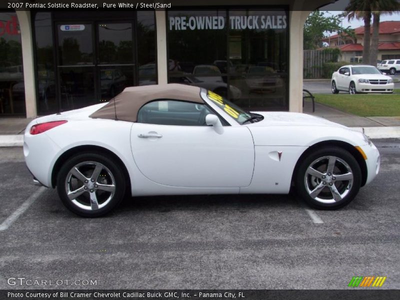 Pure White / Steel/Sand 2007 Pontiac Solstice Roadster