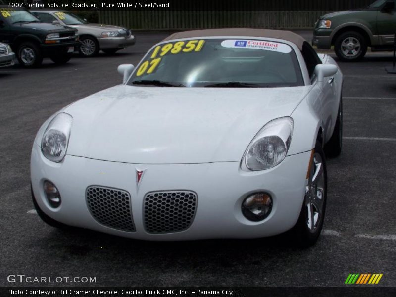 Pure White / Steel/Sand 2007 Pontiac Solstice Roadster