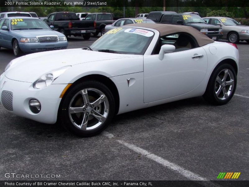 Pure White / Steel/Sand 2007 Pontiac Solstice Roadster